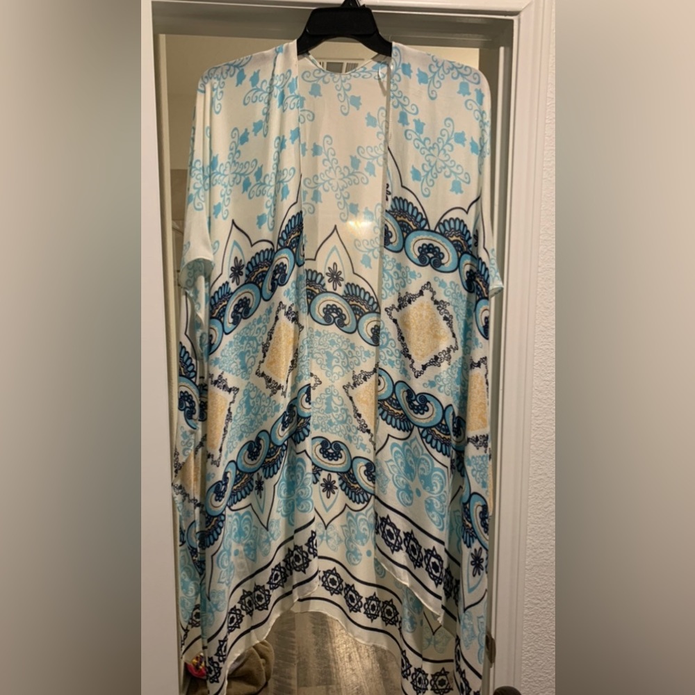 Navy/Light Blue/Cream Kimono